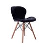 Kit 04 Cadeiras Estofada Jantar Charles Eames Eiffel Slim Wood Confort Preto - 2