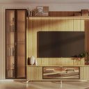 Ver imagem 2 de Módulo Cristaleira 2 Portas com Vidro Reflecta com LED Neon Float 56cm - Carvalho c/ Champanhe