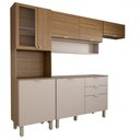 Ver imagem 3 de Cozinha Completa Griffin 8 Portas 2 Gavetas com Vidro Amêndola/nude Prime Tx - Panorama Móveis