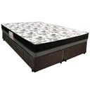 Ver imagem 1 de Cama Box Casal Suede Bipartido + Colchão Ortobom Iso Dupla Face 60x138x188 Cor:marrom