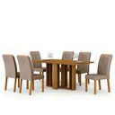 Ver imagem 2 de Conjunto Sala de Jantar Mesa Amanda 6 Cadeiras Miami Yescasa Marrom/Cinamomo/Camurça