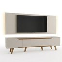 Ver imagem 3 de Rack Retrô com Painel para TV até 70 Polegadas com LED 2,20m Shop - Off White/Off White