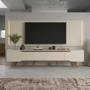Ver imagem 1 de Rack Retrô com Painel para TV até 70 Polegadas com LED 2,20m Shop - Off White/Off White