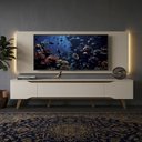 Ver imagem 2 de Rack Retrô com Painel para TV até 70 Polegadas com LED 2,20m Shop - Off White/Off White