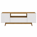 Ver imagem 2 de Rack para TV até 72 Polegadas 180cm 2 Portas Porto Belo Branco/Mel - Mademóvel