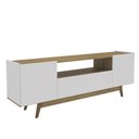 Ver imagem 3 de Rack Porto Belo para TV até 72" Branco e Mel com 2 Portas e Pés Retrô - Mademóvel