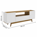Ver imagem 5 de Rack para TV até 72 Polegadas 180cm 2 Portas Porto Belo Branco/Mel - Mademóvel