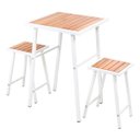 Ver imagem 3 de Conjunto De Mesa E 2 Bancos Branco Para Área Externa Jardim