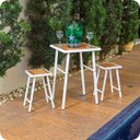 Ver imagem 1 de Conjunto De Mesa E 2 Bancos Branco Para Área Externa Jardim