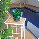 Ver imagem 2 de Conjunto De Mesa E 2 Bancos Branco Para Área Externa Jardim