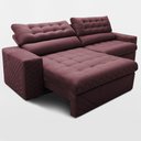 Ver imagem 6 de Sofá Retrátil e Reclinável 2,70m Molas Ensacadas Max Spring Velusoft Vinho Cama Inbox
