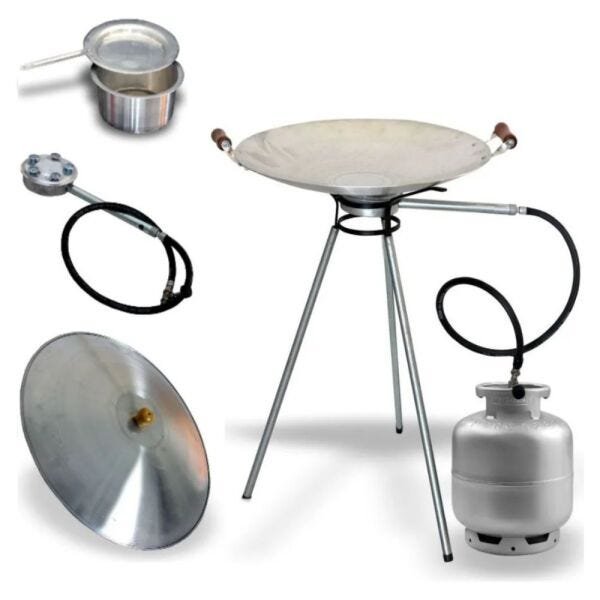 Tacho Alumínio Tipo Arado 40cm Com Fogareiro Flex Gás e Álcool - 2