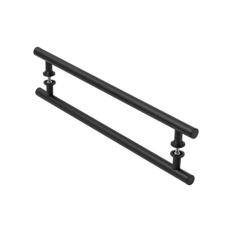 Puxador Preto Para Porta De Vidro E Madeira 30cm