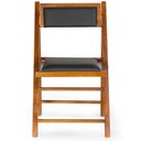 Ver imagem 3 de Cadeira Dobrável Rústica Castanho de Madeira com Estofado - Preto