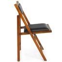 Ver imagem 4 de Cadeira Dobrável Rústica Castanho de Madeira com Estofado - Preto