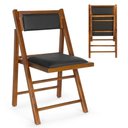 Ver imagem 1 de Cadeira Dobrável Rústica Castanho de Madeira com Estofado - Preto