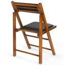 Ver imagem 5 de Cadeira Dobrável Rústica Castanho de Madeira com Estofado - Preto