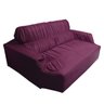 Capa Sofá Retrátil 2 Lugares 1,70m X 1,10m Elasticada 100% Poliéster Vinho - 1