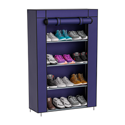 Sapateira Organizador Desmontável Compacto 4 Andares Azul - 1