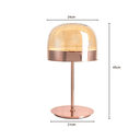 Ver imagem 3 de Luminaria de Mesa Abajur Led 3000k Rose Metal e Vidro