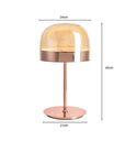 Ver imagem 3 de Luminaria de Mesa Abajur Led 3000k Rose Metal e Vidro