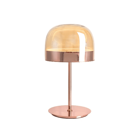 Luminaria de Mesa Abajur Led 3000k Rose Metal e Vidro