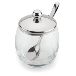 Açucareiro Vidro com Colher Tampa de Inox Mesa 250g Andrea - 3