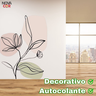 Adesivo de Parede Flor Ramos Rosa e Verde Tons Pastel - 3