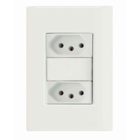 Conjunto 4x2 com 2 Tomadas 2p+t 10 a 250 V Tramontina Giz Branco Tramontina