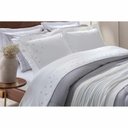 Ver imagem 3 de Jogo de Cama Casal Bordado Afetto Branco/Pratas Kacyumara