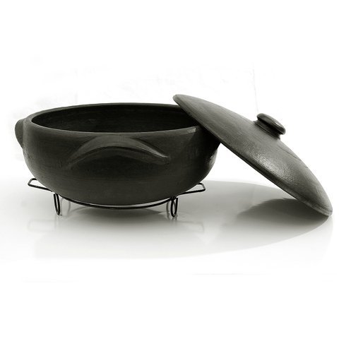 Panela de Barro Capixaba para Moqueca 5 Litros + Suporte
