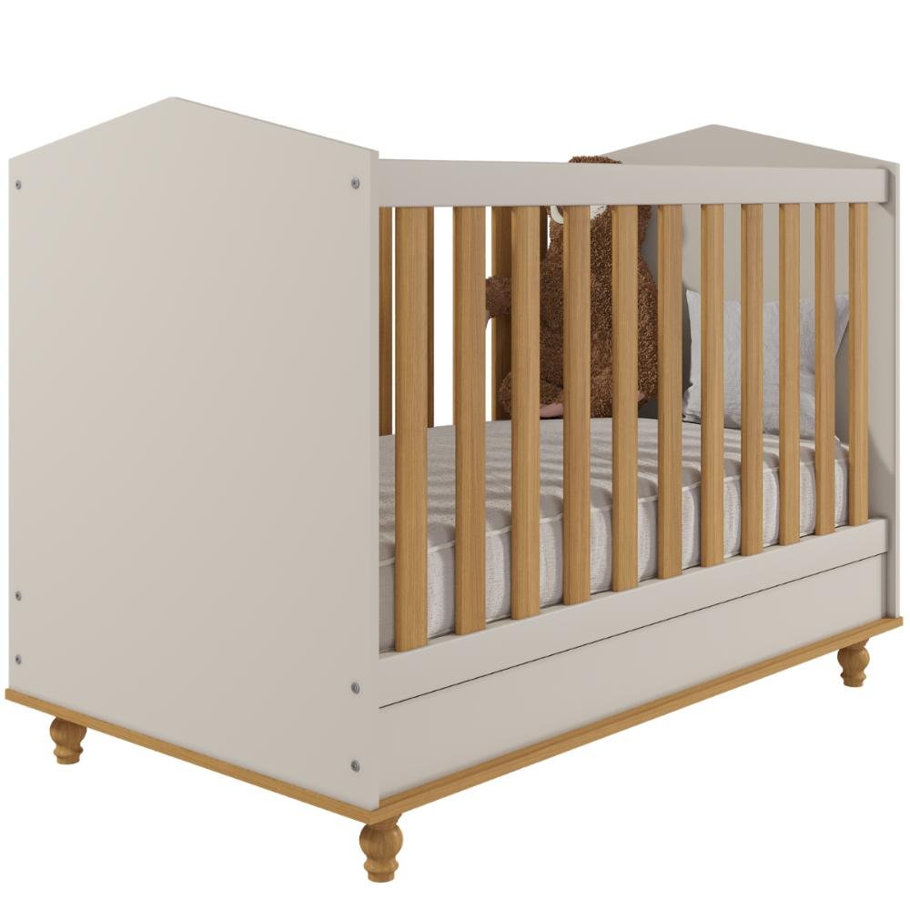 Berço Americano 100% Mdf 3 em 1 Mini Cama Montessoriana Off White - 2