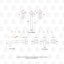 Ver imagem 7 de Torneira Para Banheiro Duplo Comando de Parede Cariús Pingoo.casa - Preto