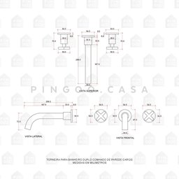 Torneira Para Banheiro Duplo Comando de Parede Cariús Pingoo.casa - Preto - 7 Torneira Para Banheiro Duplo Comando de Parede Cariús Pingoo.casa - Preto - 7