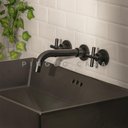 Ver imagem 6 de Torneira Para Banheiro Duplo Comando de Parede Cariús Pingoo.casa - Preto