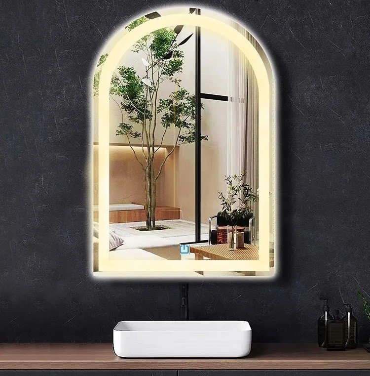 Espelho Jateado Arco Iluminado com Led Quente Touch 80x60cm - 3