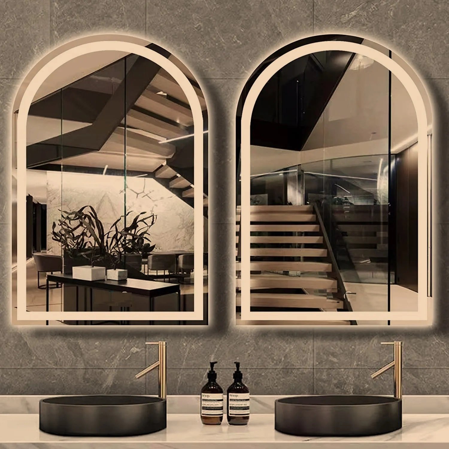 Ver imagem 6 de Espelho Jateado Arco Iluminado com Led Quente Touch 80x60cm