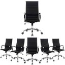 Ver imagem 1 de Conjunto com 6 Cadeiras Presidente Boston Sala de Reunião Esteirinha Preta