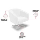 Ver imagem 7 de Kit 02 Poltronas Giratória Stella Corano Branco Base Cromada - D’Rossi