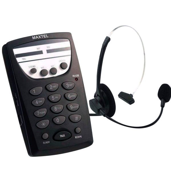 Telefone Headset para Telemarketing Maxtel Mt-108 Preto - 1
