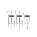 Ver imagem 1 de Kit 3 Banqueta Alta Prata Cozinha Gourmet Americana Balcão:cerveja