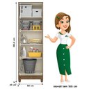 Ver imagem 7 de Guarda Roupa Casal Ms912 com Espelho e Armário Multiuso New Íris Castanho Wood - Moval