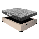Ver imagem 4 de Cama Box Baú Casal Colchão Prime Gold D33 Paropas + Box Sintético 61x138x188 Bege
