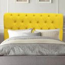 Ver imagem 1 de Cabeceira Estofada Cama Box Queen 160cm París Suede Amarelo- Mabe Magazine