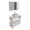 Ver imagem 2 de Gabinete de Banheiro com Cuba e Espelheira 80cm Multimóveis CR10094 Mármore Branco
