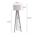 Ver imagem 4 de Luminária Abajur Tripé Londres Iluminação Decorativa Off White Mobigu
