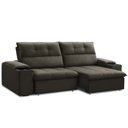 Ver imagem 1 de Sofá Retrátil Reclinável para Sala 3 Lugares 210cm Zayn F04 Veludo Marrom Escuro - Lyam Decor