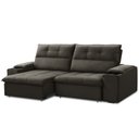 Ver imagem 7 de Sofá Retrátil Reclinável para Sala 3 Lugares 210cm Zayn F04 Veludo Marrom Escuro - Lyam Decor