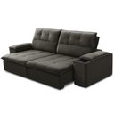 Ver imagem 6 de Sofá Retrátil Reclinável para Sala 3 Lugares 210cm Zayn F04 Veludo Marrom Escuro - Lyam Decor