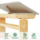 Ver imagem 2 de Escrivaninha Mesa de Desenho Olivia em Madeira Maciça Natural Cinza Idimex